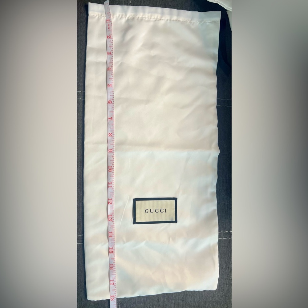 Gucci Cream Dust Bag with Black Trim and Logo Patch 18x8.5” 1 pair